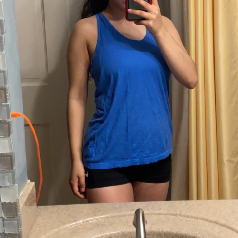 champions blue athletic top